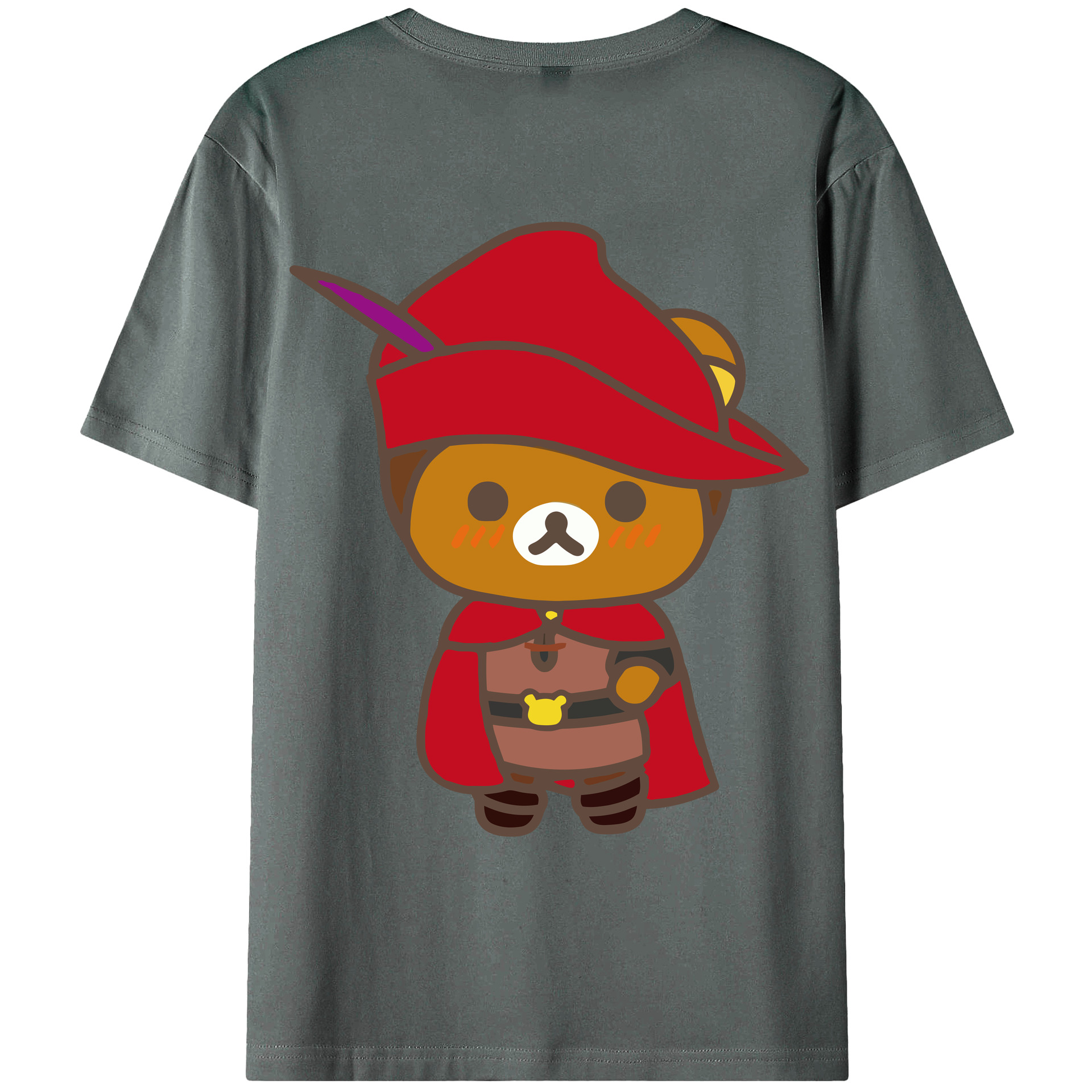 （画像用） リラックマ リラックマ キイロイトリ Rilakkuma Korilakkuma Kiiroitori 綿100％ メンズ半袖Tシャツ（バックプリント） 通気性